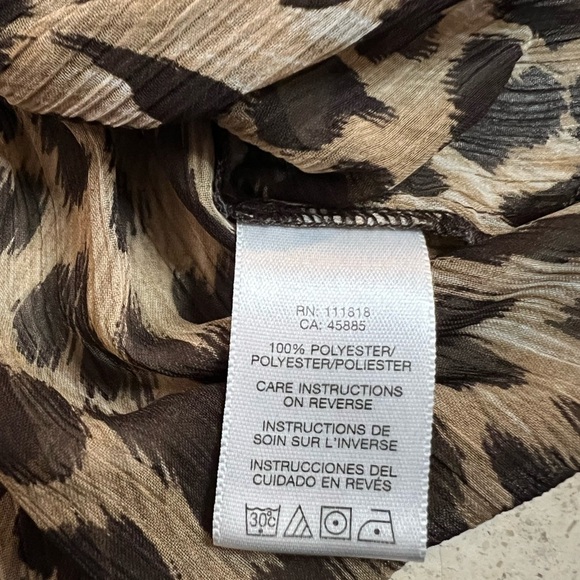 Michael Kors Sheer Leopard Print Blouse Size Small Petite - Picture 4 of 4